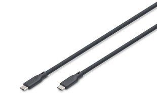 Кабель DIGITUS USB-C заряджання/синхронізації, USB 4.0 Gen 3, 40G, 240W, 8K, силіконовий, 1м, чорний (AK-300344-010-S) 368327 фото