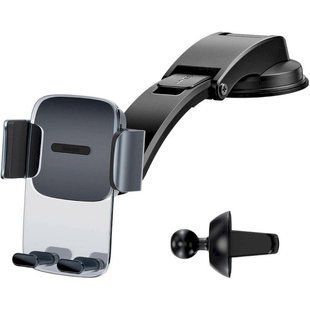 Автомобільний тримач Baseus Easy Control Clamp Pyste Type + Air Outlet Set (SUYK000001) Black 271340 фото