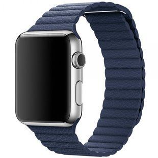 Magnetic Leather Loop For Apple Watch 38/40 mm Dark Blue 188279 фото