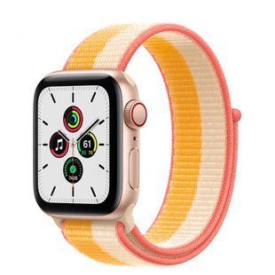 Смарт-годинник Apple Watch SE GPS + LTE 40mm Gold Aluminum Case With Maize/White Sport Loop MKQP3 241641 фото