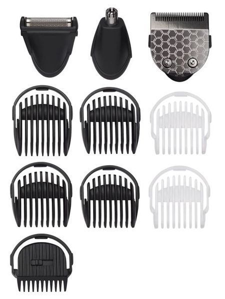 Набір для стрижки Babyliss, для бороди, вусів, голови, носа і тіла, акум., вібраційний мотор, насадок-9, сталь, сірий (MT727E) 371318 фото