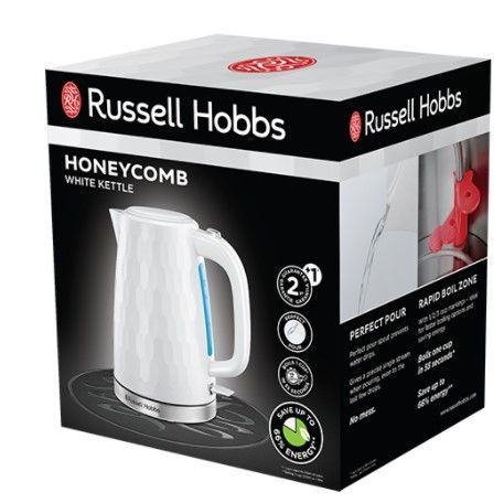 Електрочайник Russell Hobbs Honeycomb 1.7л, пластик, білий (26050-70) 363561 фото