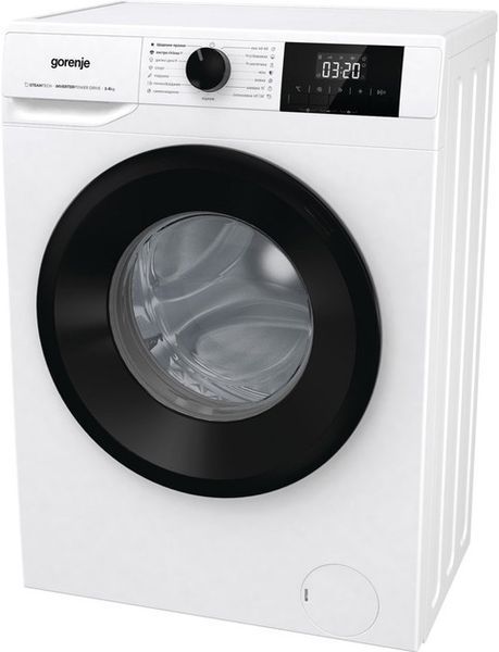 Пральна машина Gorenje фронтальна, 6кг, 1200, A+++, 43.5см, дисплей, пар, інвертор, білий (W3NGPI62SBS) 375773 фото