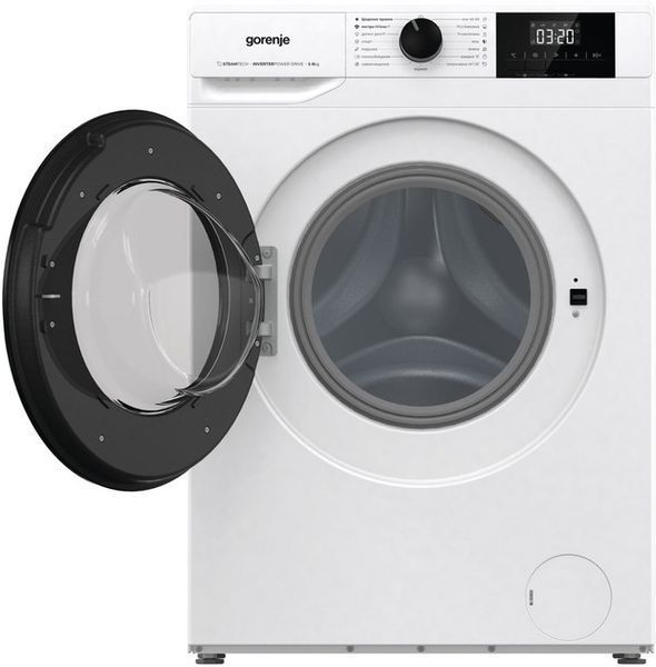 Пральна машина Gorenje фронтальна, 6кг, 1200, A+++, 43.5см, дисплей, пар, інвертор, білий (W3NGPI62SBS) 375773 фото
