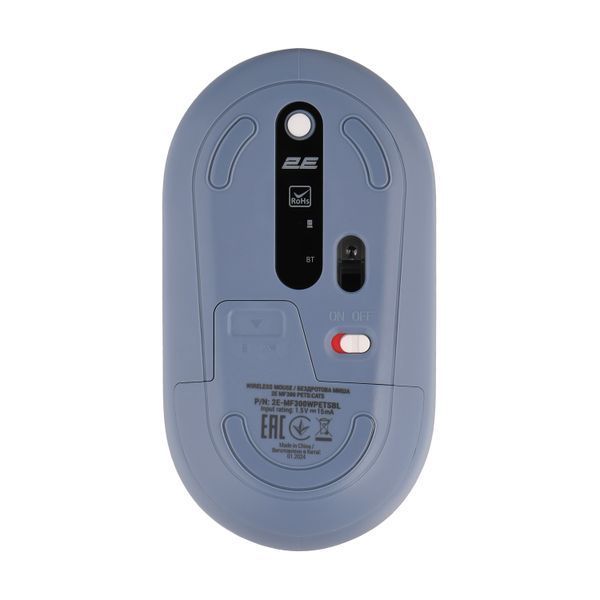 Миша 2E MF300 PETS:CATS Silent WL BT, синій (2E-MF300WPETSBL) 362755 фото