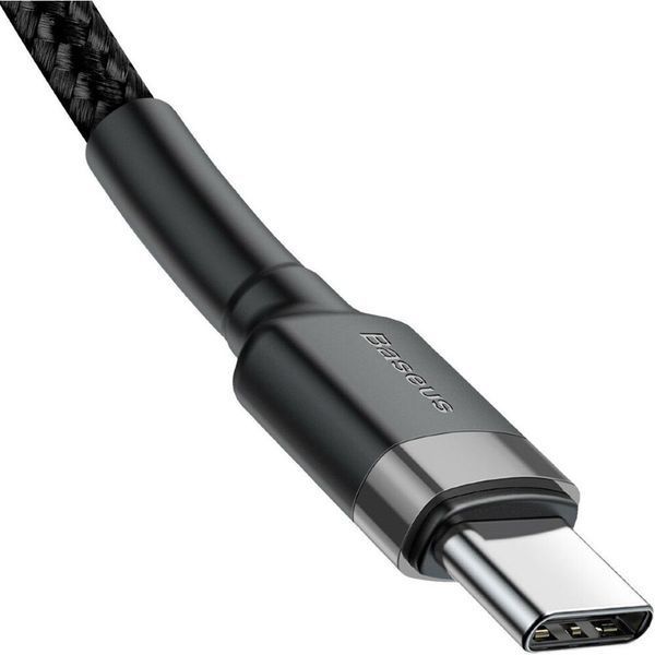 Кабель Baseus Cafule Type-C to Type-C PD2.0 (20V 3A) 1m (CATKLF-GG1) Grey\Black 166343 фото