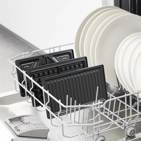 Мультимейкер Tefal UltraCompact 3in1 700Вт, тефлон, 3 пластини, корпус-метал, чорно-сірий (SW383D10) 372112 фото