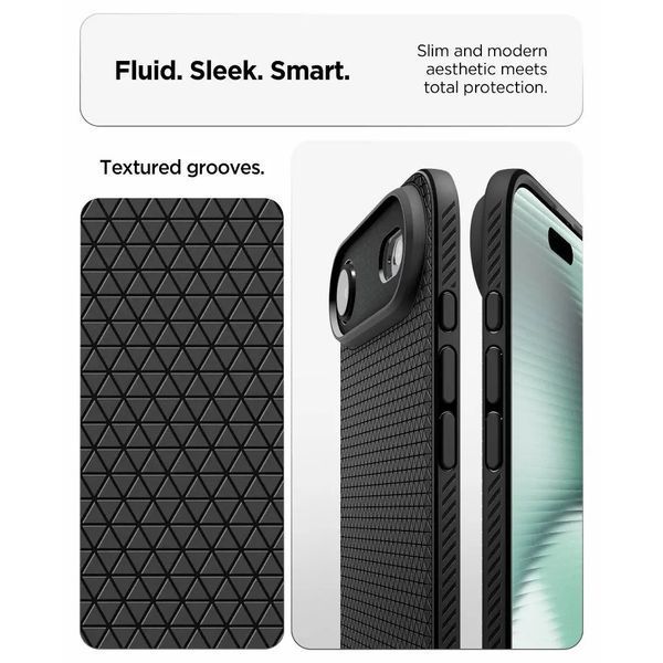 Чохол Spigen для iPhone 17 Air, Liquid Air, Matte Black (ACS10302) 395527 фото