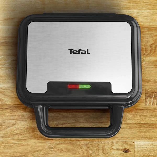 Мультимейкер Tefal UltraCompact 3in1 700Вт, тефлон, 3 пластини, корпус-метал, чорно-сірий (SW383D10) 372112 фото