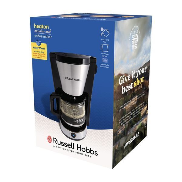 Кавоварка Russell Hobbs&nbsp;Heaton, 1.25л, мелена, чорно-срібний (27400-56) 372787 фото