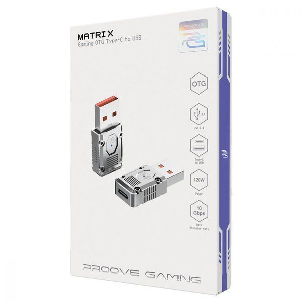 Перехідник Proove Gaming Matrix OTG Type-C to USB (HBMA00012006) silver 338553 фото
