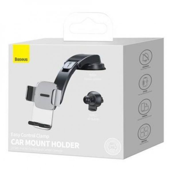 Автомобільний тримач Baseus Easy Control Clamp Pyste Type + Air Outlet Set (SUYK000001) Black 271340 фото