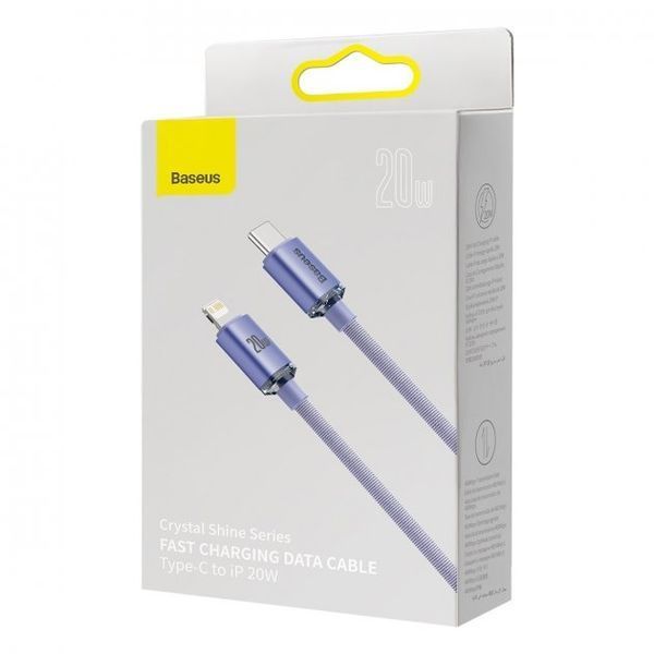 Кабель Baseus Crystal Shine Series Fast Charging Data USB кабель Type-C To IP 20W 2m (CAJY000305) Purple 255226 фото
