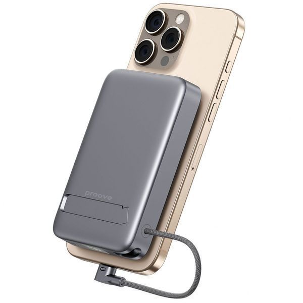 Зовнішній MagSafe Акумулятор Proove 10000mAh 35W OverPower Qi2 (PBOP35012105) Grey 359561 фото