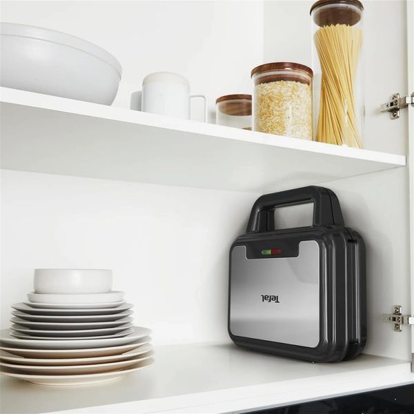 Мультимейкер Tefal UltraCompact 3in1 700Вт, тефлон, 3 пластини, корпус-метал, чорно-сірий (SW383D10) 372112 фото