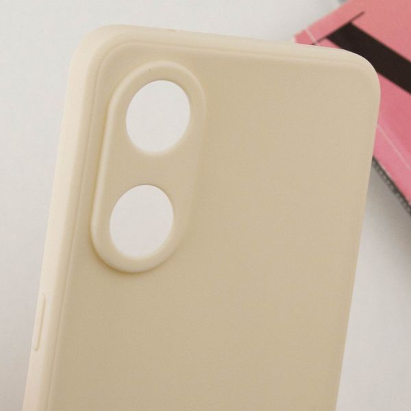 Силіконовий чохол Candy Full Camera для Oppo Reno 8 T 4G Бежевий / Antigue White 286346 фото