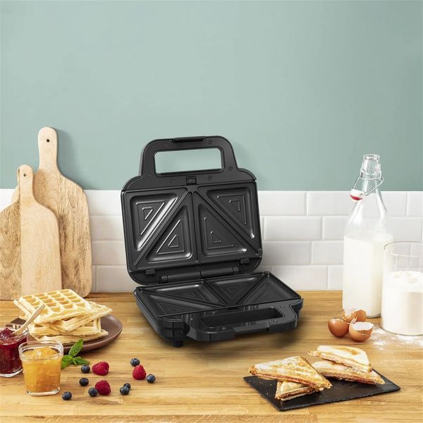 Мультимейкер Tefal UltraCompact 3in1 700Вт, тефлон, 3 пластини, корпус-метал, чорно-сірий (SW383D10) 372112 фото