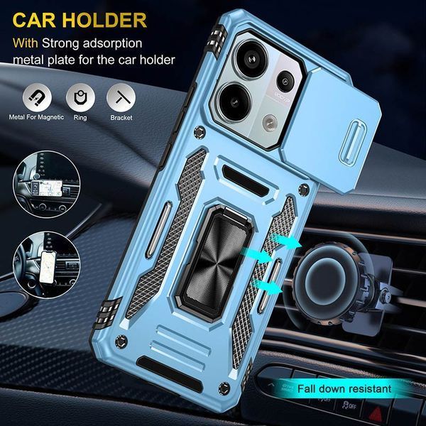 Ударостійкий чохол Camshield Army Ring для Xiaomi Redmi Note 13 4G Блакитний / Light Blue 315912 фото