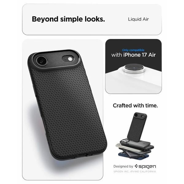 Чохол Spigen для iPhone 17 Air, Liquid Air, Matte Black (ACS10302) 395527 фото