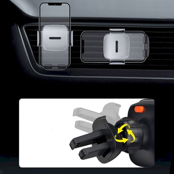 Автомобільний тримач Baseus Easy Control Clamp Pyste Type + Air Outlet Set (SUYK000001) Black 271340 фото