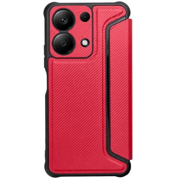 Шкіряний чохол книжка GETMAN Razor (PU) для Xiaomi Redmi Note 13 Pro 4G / Poco M6 Pro 4G Red 346373 фото