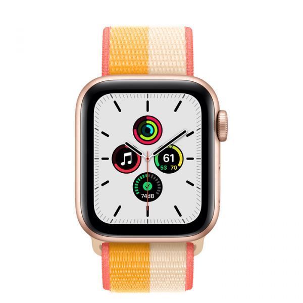 Смарт-годинник Apple Watch SE GPS + LTE 40mm Gold Aluminum Case With Maize/White Sport Loop MKQP3 241641 фото
