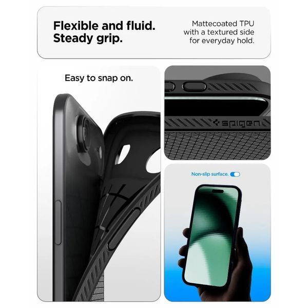 Чохол Spigen для iPhone 17 Air, Liquid Air, Matte Black (ACS10302) 395527 фото