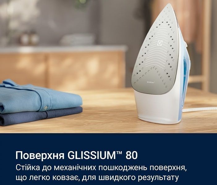 Праска Electrolux, 2300Вт, 250мл, паровий удар 110гр, керам. підошва, синьо-білий (E5SI2-4CB) 374364 фото