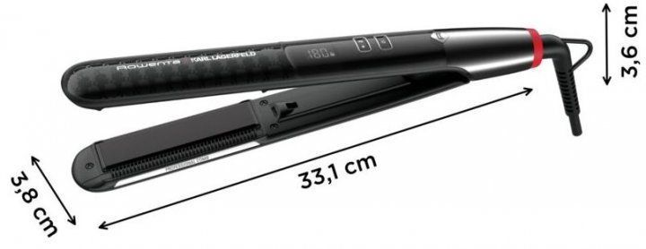Випрямляч Rowenta x Karl Lagerfeld K/Pro Stylist Straightener, темп.режимів-8, 140-210С, дисплей, іонізація, кераміка, чорний (SF466LF0) 372661 фото