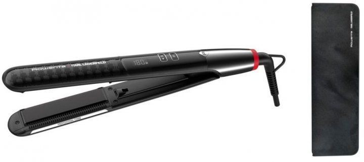 Випрямляч Rowenta x Karl Lagerfeld K/Pro Stylist Straightener, темп.режимів-8, 140-210С, дисплей, іонізація, кераміка, чорний (SF466LF0) 372661 фото