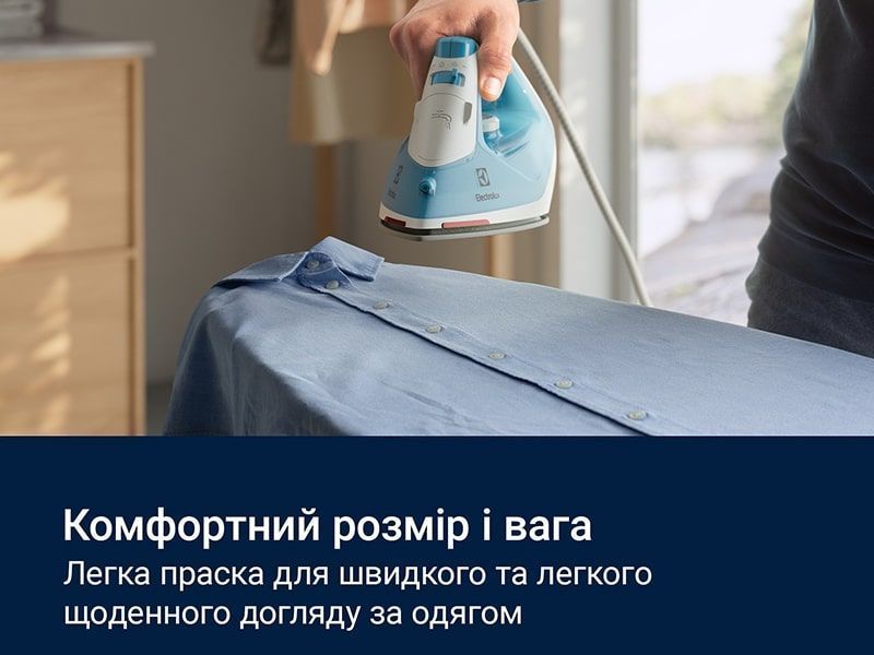 Праска Electrolux, 2300Вт, 250мл, паровий удар 110гр, керам. підошва, синьо-білий (E5SI2-4CB) 374364 фото