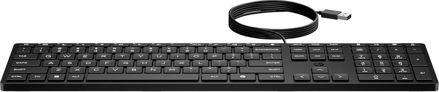 Клавіатура мембранна НР 320K, 109key, USB-A, EN/UK, чорний 380328 фото