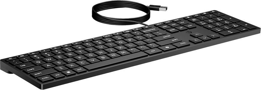 Клавіатура мембранна НР 320K, 109key, USB-A, EN/UK, чорний 380328 фото
