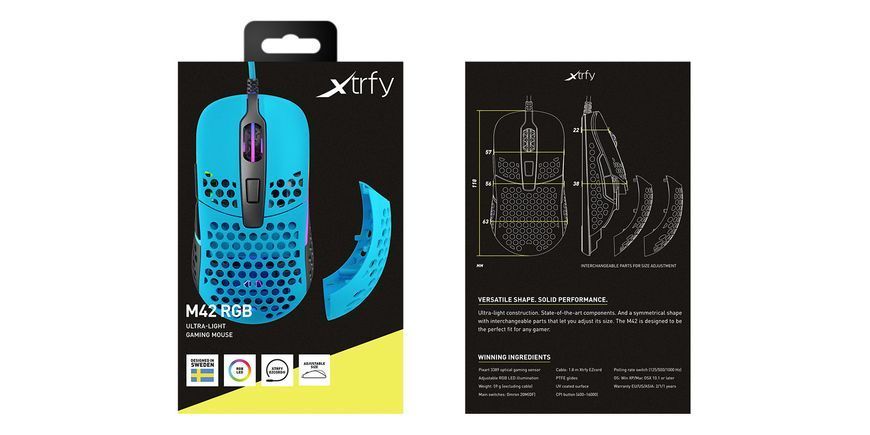 Миша Xtrfy M42, USB-A, RGB, Miami Blue (XG-M42-RGB-BLUE) 372480 фото