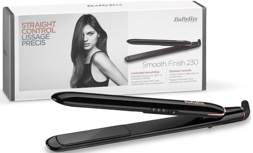 Випрямляч Babyliss, 41Вт, темп.режимів-3, 180-230С, кераміка, чорний (ST250E) 371297 фото