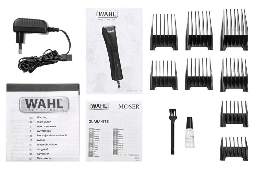 Машинка для стрижки WAHL Hybrid Clipper, від мережі, вібраційний мотор, насадок-8, сталь, чорний (09699-1016) 362386 фото
