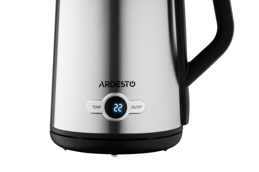 Електрочайник Ardesto Steel Collection 1.7л, Strix, LED дисплей, подвійні стінки, сріблястий (EKL-X52E) 368378 фото