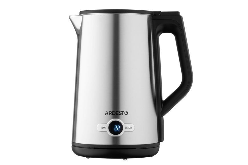 Електрочайник Ardesto Steel Collection 1.7л, Strix, LED дисплей, подвійні стінки, сріблястий (EKL-X52E) 368378 фото