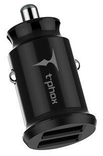 авто зарядка T-PHOX Charger Set 2.4A Dual+MicroUSB cable 1.2m (Чорний) 306567 фото
