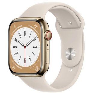 Смарт-годинник Apple Watch Series 8 GPS + LTE 45mm Gold Stainless Case With Starlight Sport Band MNKM3 254909 фото