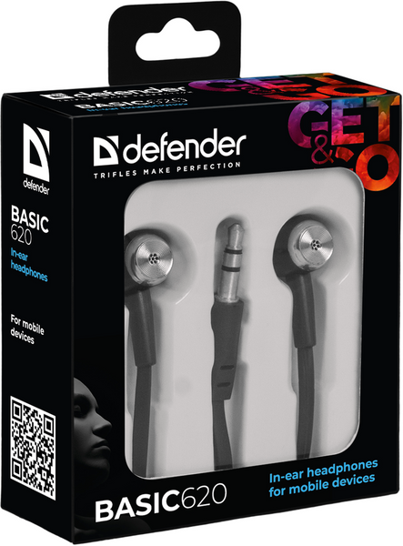 навушники DEFENDER Basic-620 black 306127 фото
