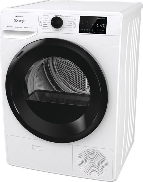 Сушильна машина Gorenje тепловий насос, 9кг, A++, 60см, дисплей, 16 програм, Wi-Fi, білий (DPNE92GNLWIFI) 375574 фото