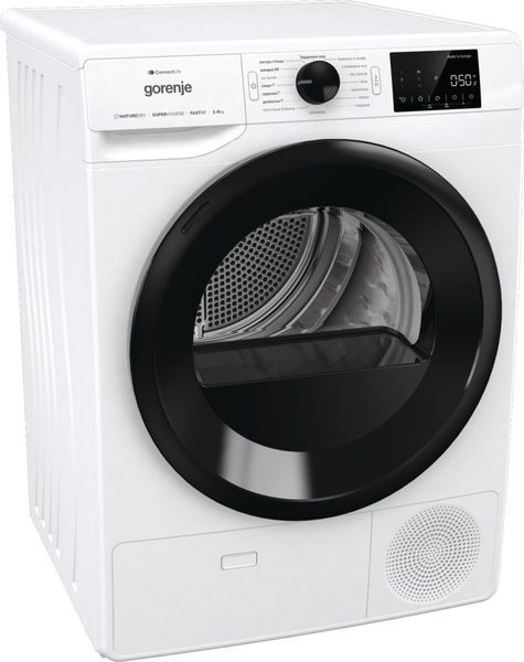 Сушильна машина Gorenje тепловий насос, 9кг, A++, 60см, дисплей, 16 програм, Wi-Fi, білий (DPNE92GNLWIFI) 375574 фото