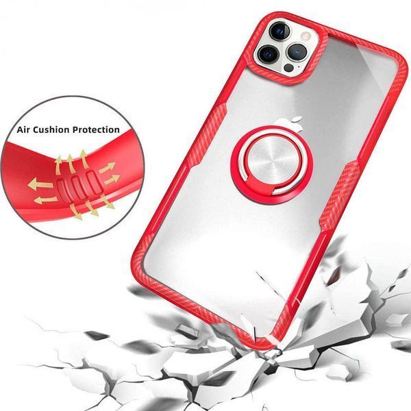 TPU+PC чохол Deen CrystalRing for Magnet (opp) для Apple iPhone 13 Pro (6.1") Безбарвний / Червоний 224892 фото