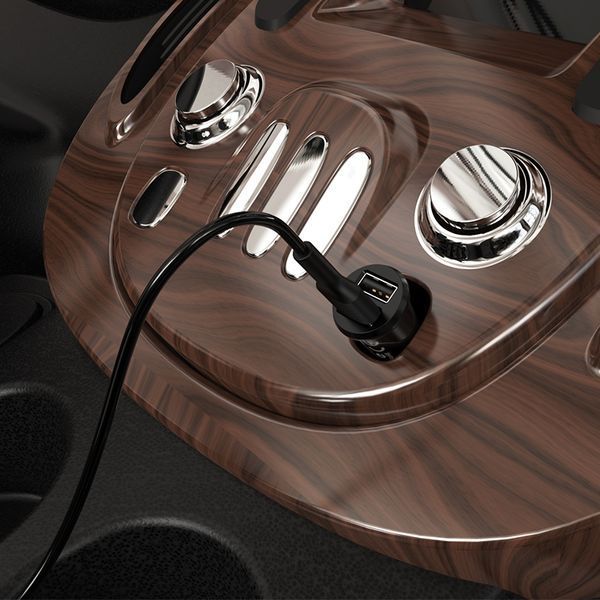 авто зарядка T-PHOX Charger Set 2.4A Dual+MicroUSB cable 1.2m (Чорний) 306567 фото