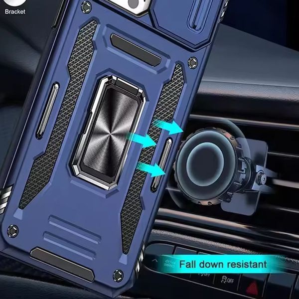 Ударостійкий чохол Camshield Army Ring для Apple iPhone 13 (6.1") Синій / Navy 320102 фото