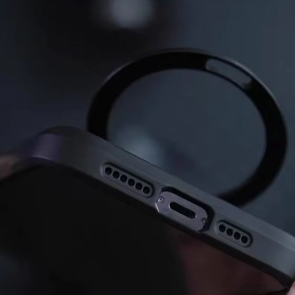 TPU+PC чохол Metal Buttons with MagSafe Carbon Ring для Apple iPhone 15 Pro Max (6.7") Чорний 321369 фото