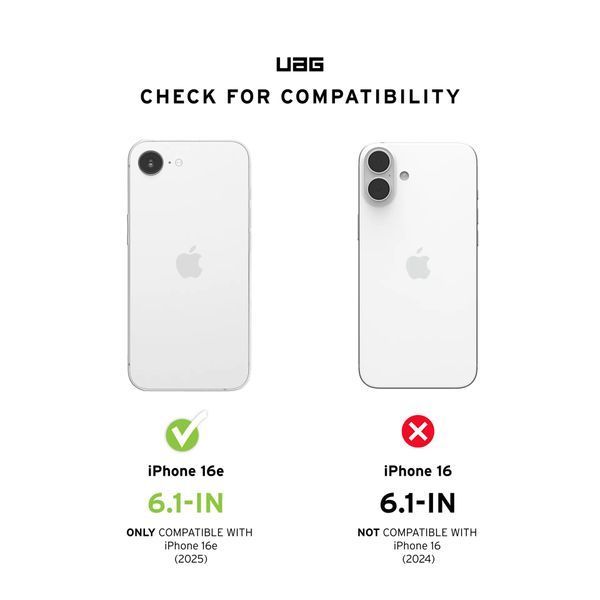 Чохол UAG для iPhone 16E (4th Gen, 2025), Essential Armor MagSafe, Black (114496114040) 361793 фото
