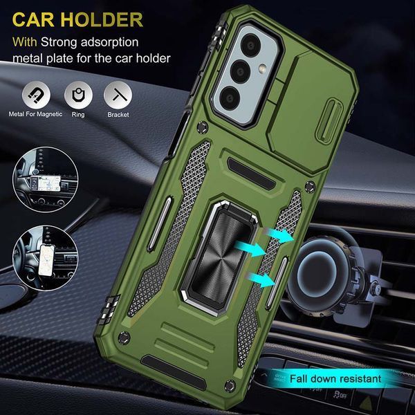 Ударостійкий чохол Camshield Army Ring для Samsung Galaxy A14 4G/5G Оливковий / Army Green 271439 фото