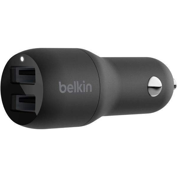 Зарядний пристрій автомобільний Belkin 24Вт 2хUSB-A, чорний (CCB001BTBK) 363085 фото